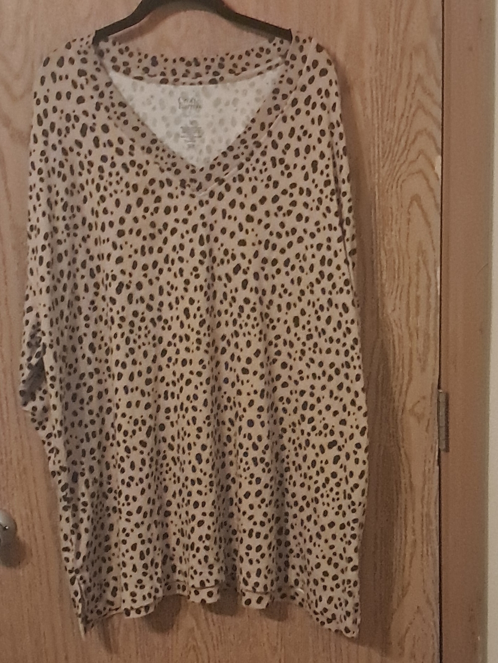 croft & barrow Beige and Black Leopard V-Neck Tunic